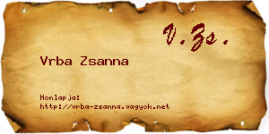 Vrba Zsanna névjegykártya
